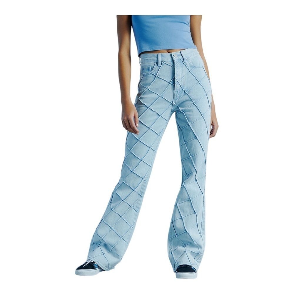 Pacsun Light Blue Pintuck Button Fly High Rise Bootcut Jeans Womens Size 26